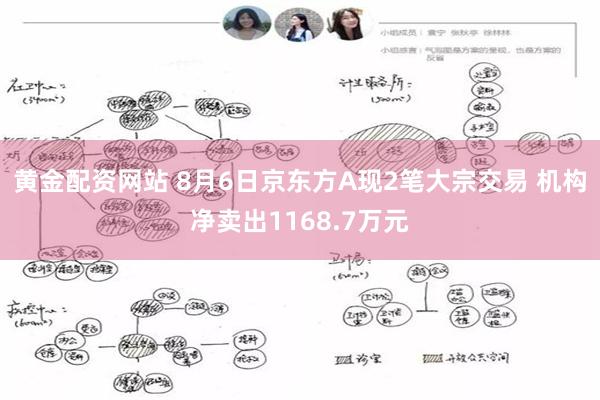 黄金配资网站 8月6日京东方A现2笔大宗交易 机构净卖出1168.7万元